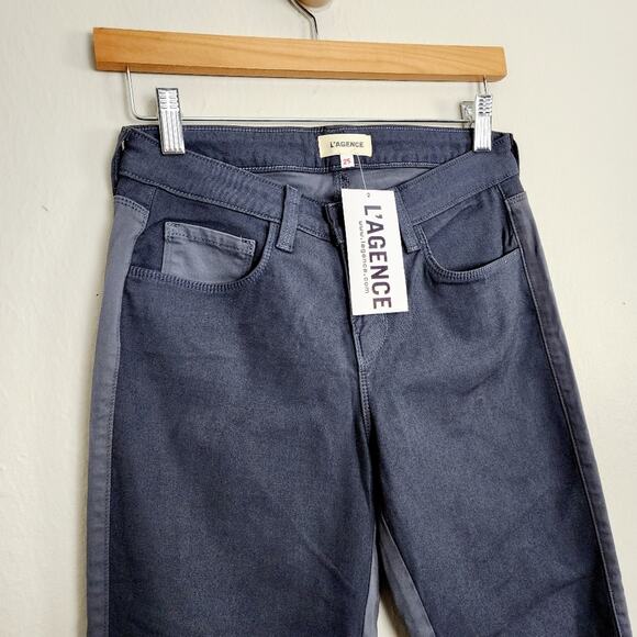 NEW L'agence Two Toned Skinny Legging Jean Gray - Picture 2 of 10